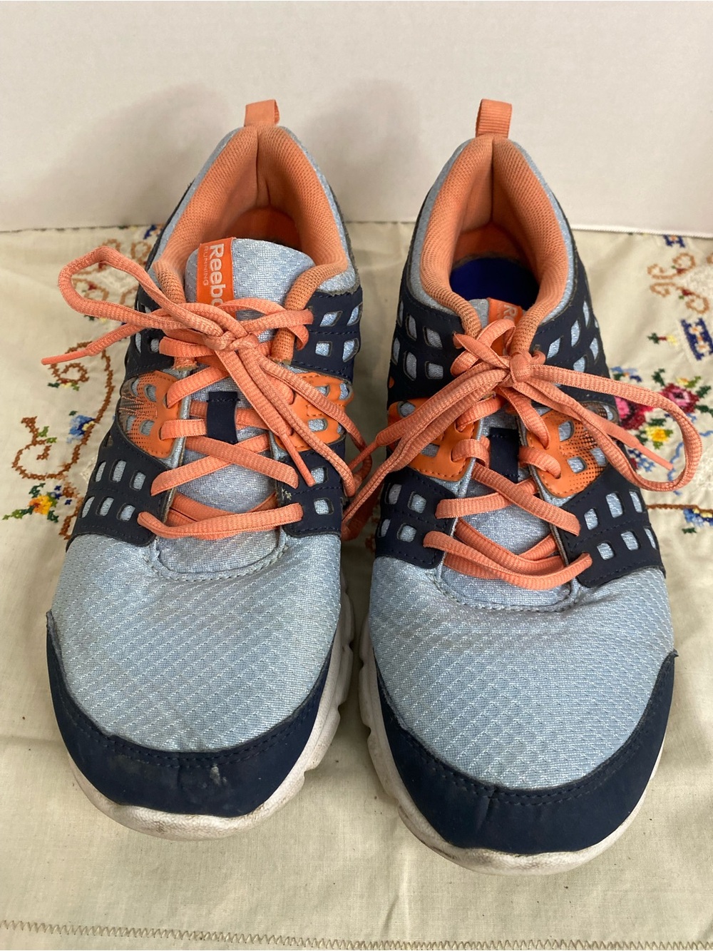 Reebok Men’s Speed Rise Running Shoe in Denim Glow/Faux Indigo/Coral/White. 13